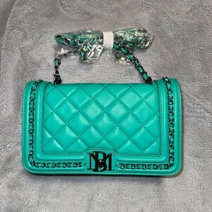 Badgley Mischka Crossbody with Frame and Chain Flap in Mint Green